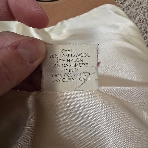 Women's Pendleton Beige Wool Cashmere Blend Hooded Pea Coat | Size 10 - Picture 13 of 13